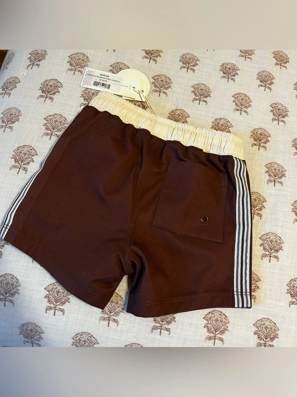 Rylee + Cru Chocolate Brown Panelled Boardshorts